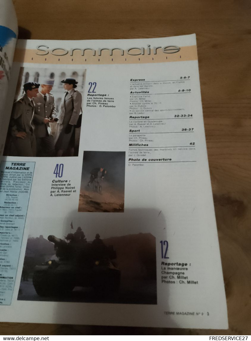 75/ TERRE MAGAZINE SOMMAIRE EN PHOTO N° 9  LES NOUVELLES TENUES 1989 - Waffen