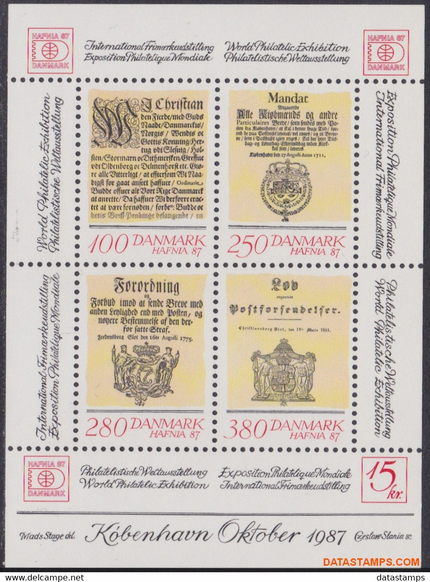 Denemarken 1985 - Mi:BL 4, Yv:BL 5, Block - XX - Hafnia 87 Copenhagen - Blocks & Sheetlets