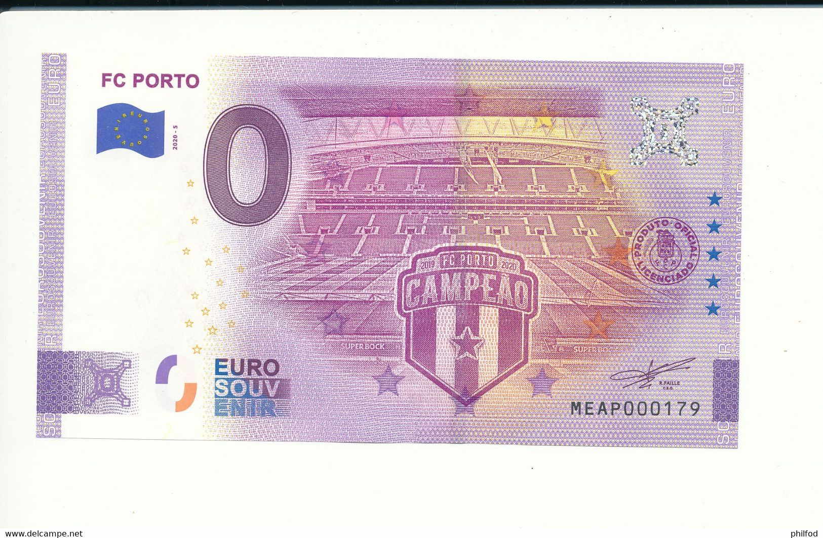 Billet Touristique 0 Euro - FC PORTO - MEAP - 2020-5 - N° 179 - Autres & Non Classés