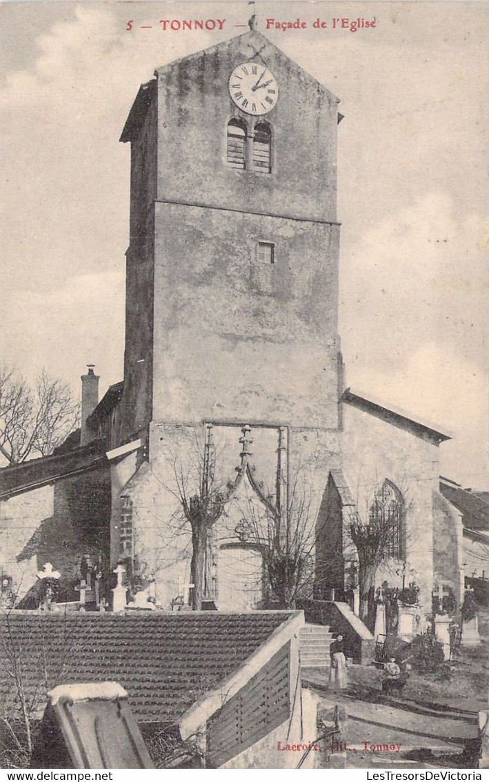 FRANCE - 54 - TONNOY Sur Moselle - Façade De L'église - Lacroix éditeur - Carte Postale Ancienne - Otros & Sin Clasificación