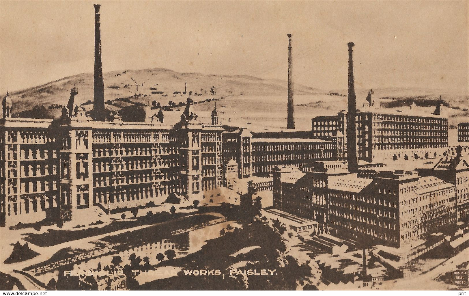 Ferguslie Thread Works Paisley Ferguslie Threads Mills ~1920s Unused Real Photo Postcard. Publisher Holmes' Photo Print - Renfrewshire