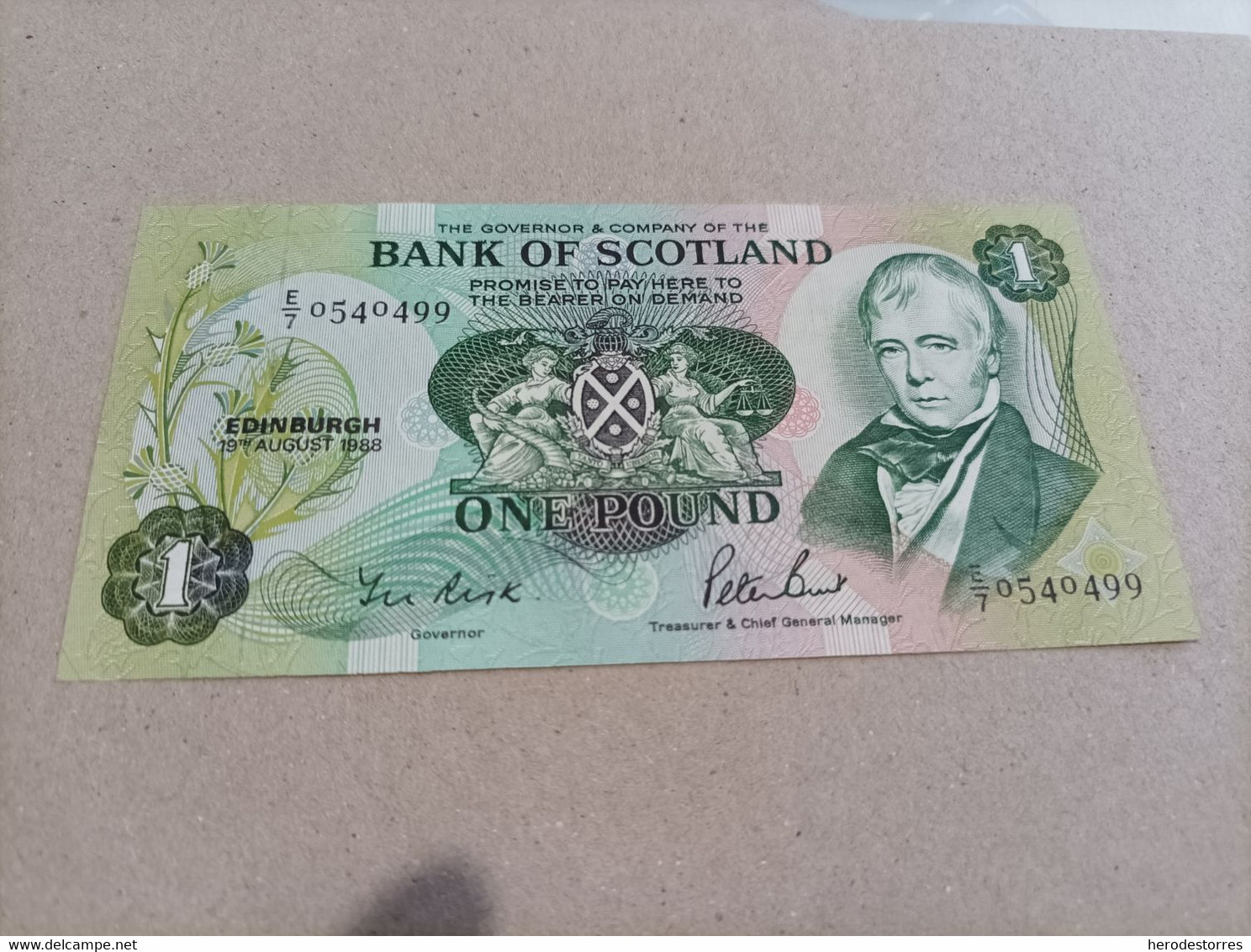 Billete De Escocia De 1 Libra, Año 1988, UNC - 1 Pound