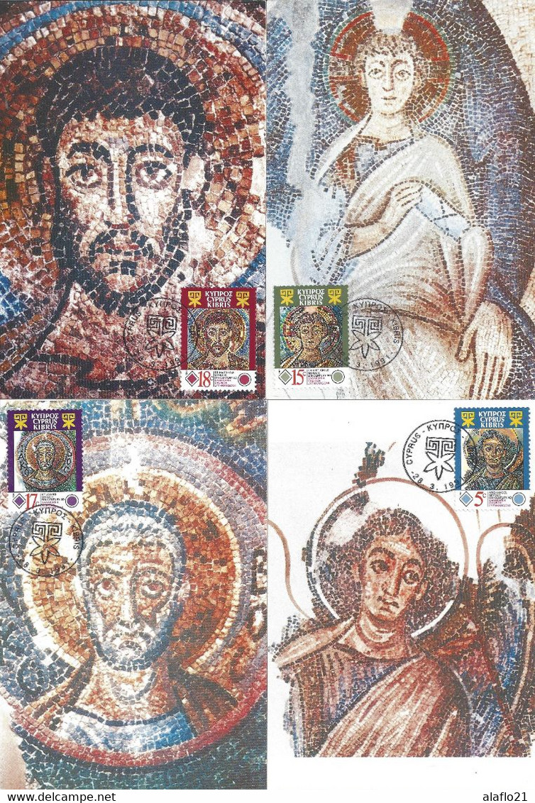 CHYPRE - 4 CARTES MAXIMUM - Yvert N° 766/9 - MOSAÏQUES - Storia Postale