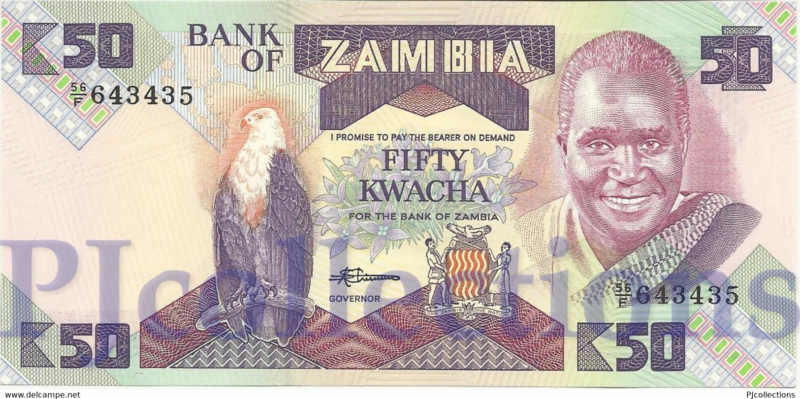 ZAMBIA 50 KWACHA 1986/88 PICK 28a UNC - Zambie