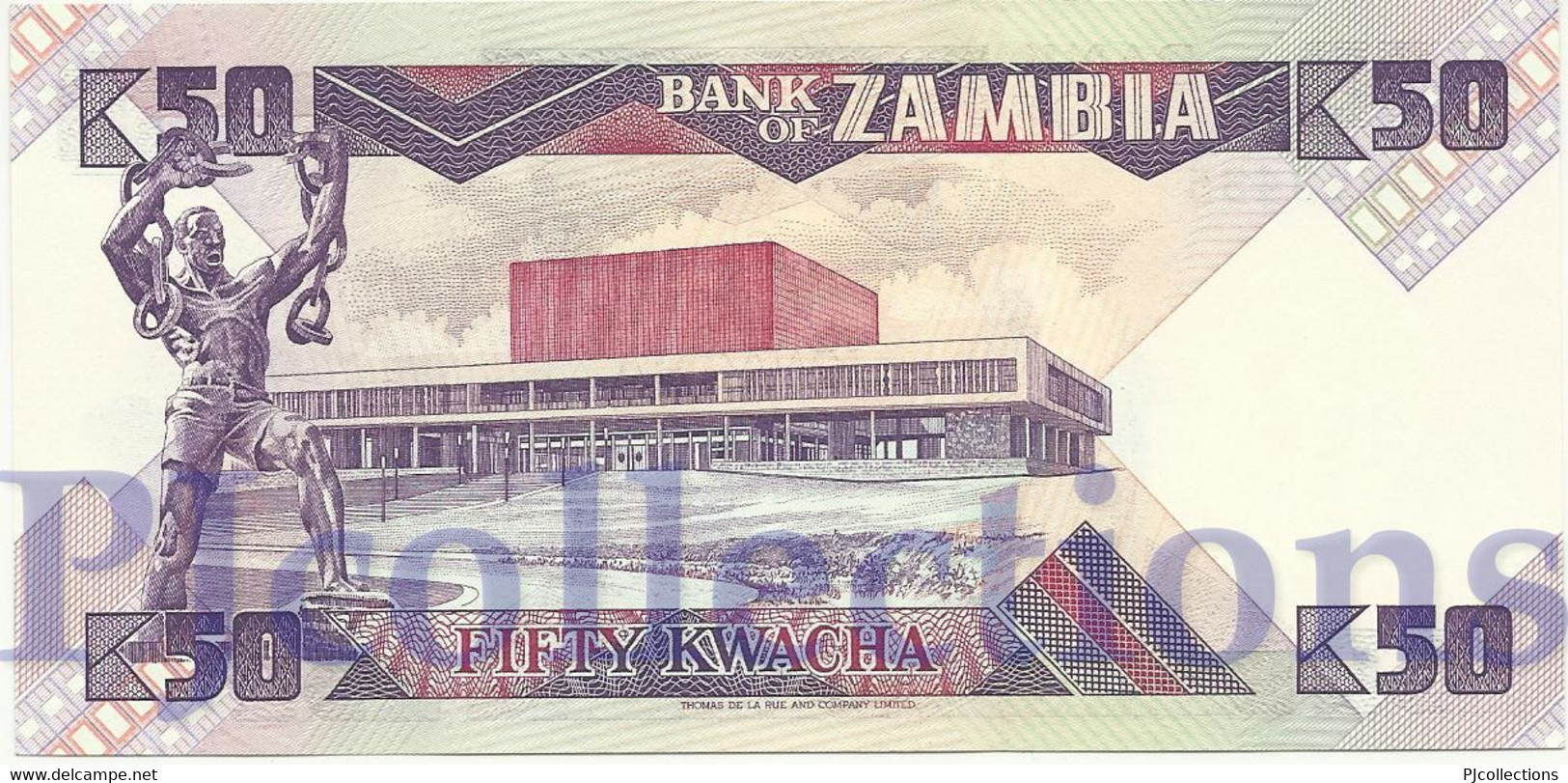 ZAMBIA 50 KWACHA 1986/88 PICK 28a UNC - Zambie