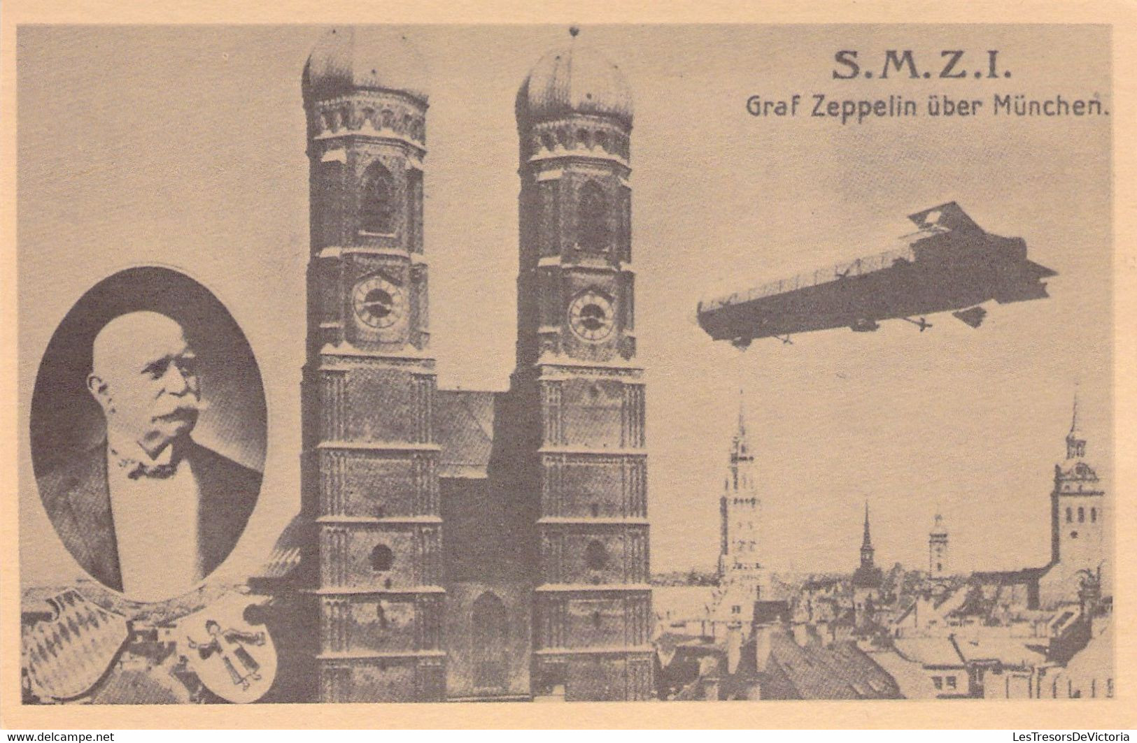 TRANSPORT - SMZI - Graf Zeppelin über München - Carte Postale Ancienne - Airships