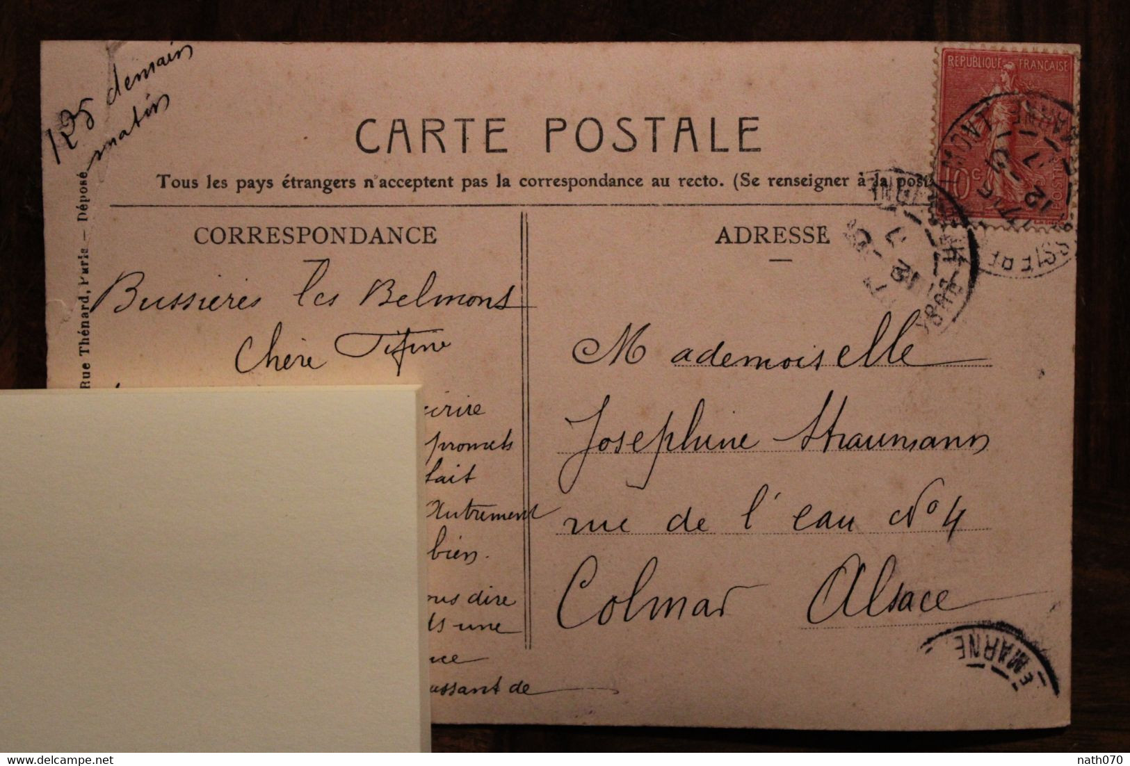 AK 1907 Cpa Bussières Les Belmont Voyagée Colorée Animée - Other & Unclassified