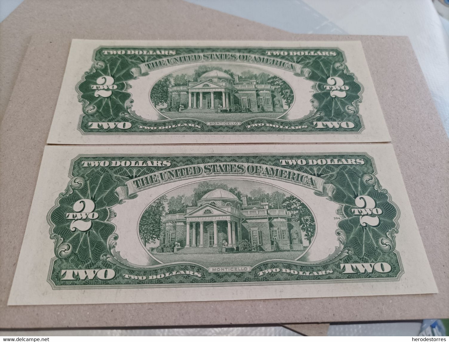 Pareja Correlativa De 2 Dólares De Estados Unidos, Año 1953, Serie AA, UNC - A Identifier