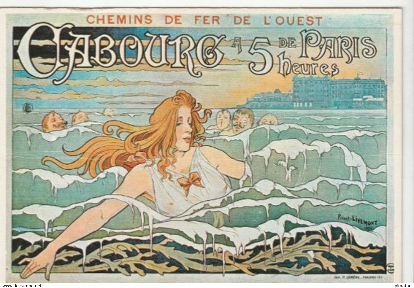 CHEMINS De FER  De L'OUEST - CABOURG ( Illustrateur  LIVEMONT ) - Publicité