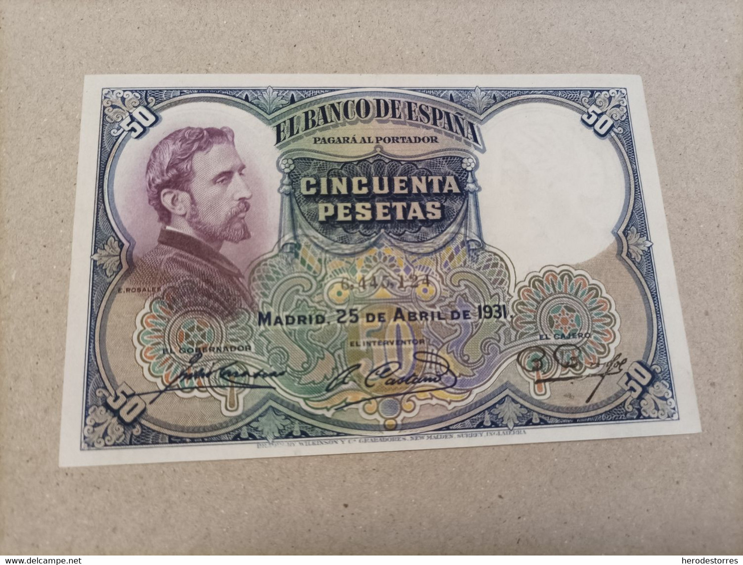 Billete De 50 Pesetas, Año 1931, AUNC - 50 Pesetas