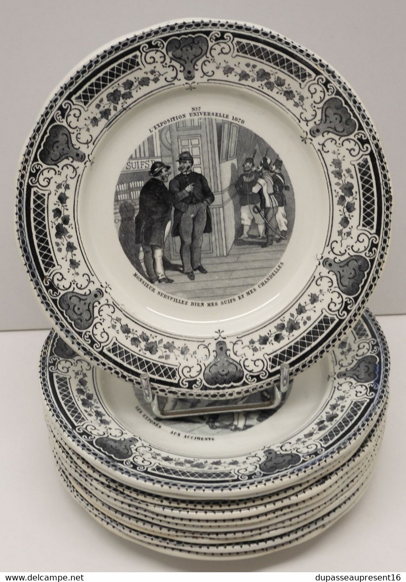 *PETITE ASSIETTE CERAMIQUE CREIL & MONTEREAU EXPOSITION UNIVERSELLE 1878 N° 7  E