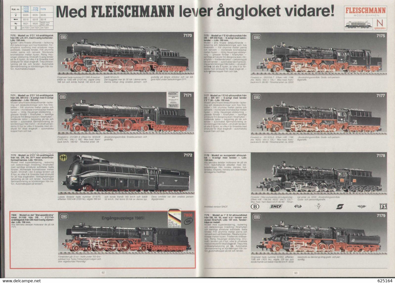 Catalogue FLEISCHMANN 1985/86 HO - PICCOLO - RALLY MONTE CARLO Schwedische Ausgabe - En Suédois - Ohne Zuordnung