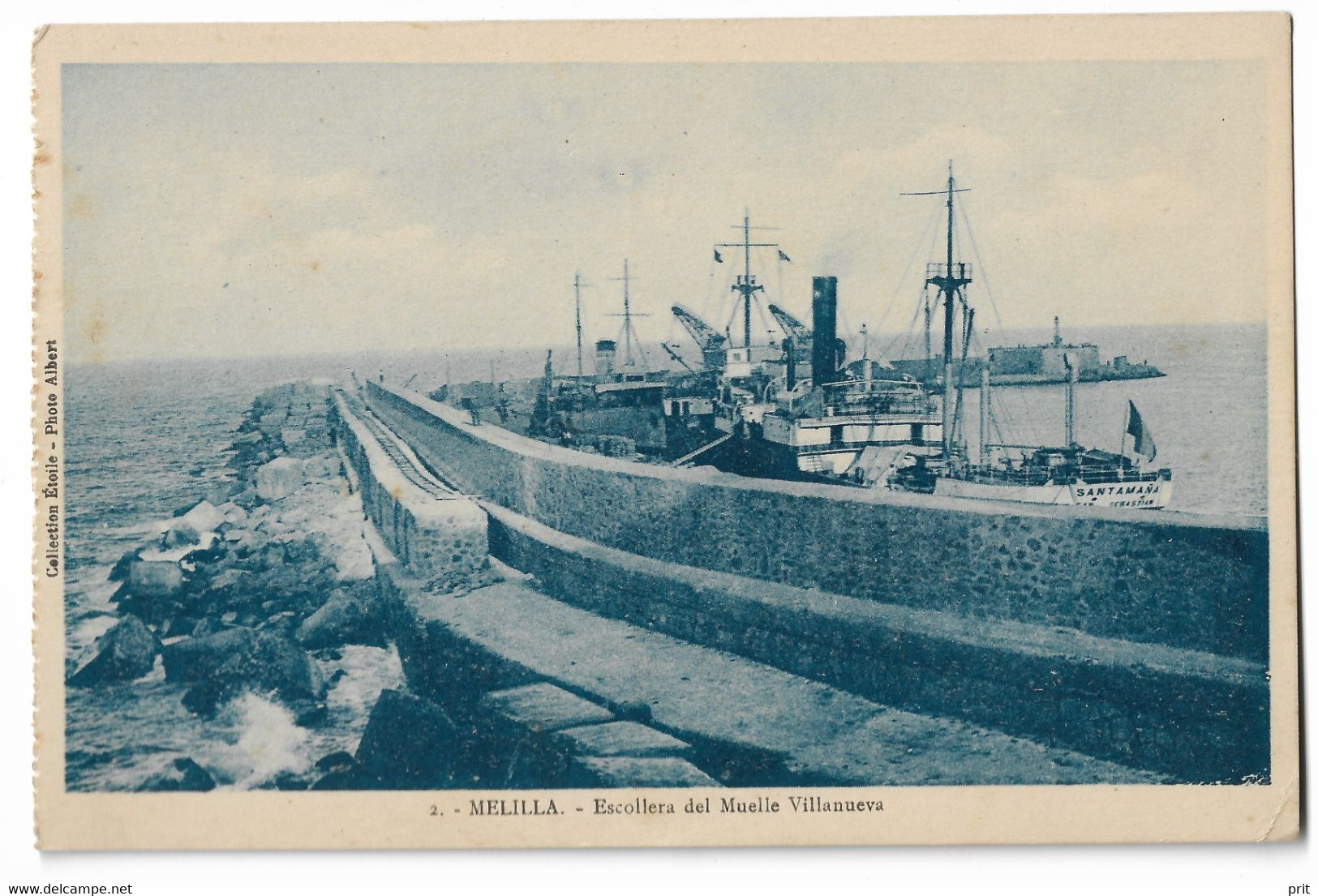 Escollera Del Muelle Villanueva Melilla Spanish Africa 1920s Unused Real Photo Postcard. Publ Etbts Photo Albert, Alger - Melilla