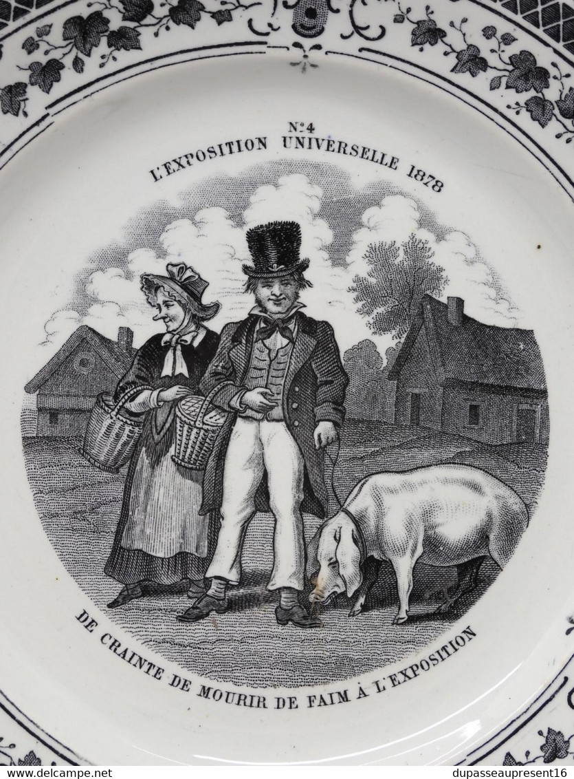 *PETITE ASSIETTE CERAMIQUE CREIL & MONTEREAU EXPOSITION UNIVERSELLE 1878 N° 4  E