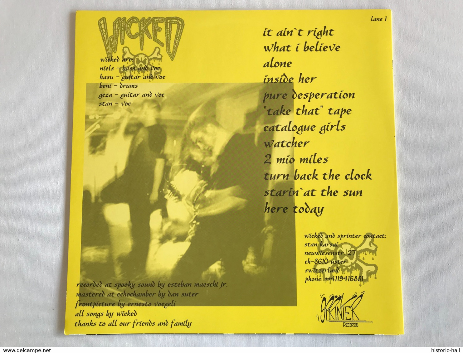 WICKED - Same - LP - 1999 - SWITZERLAND Press - Punk