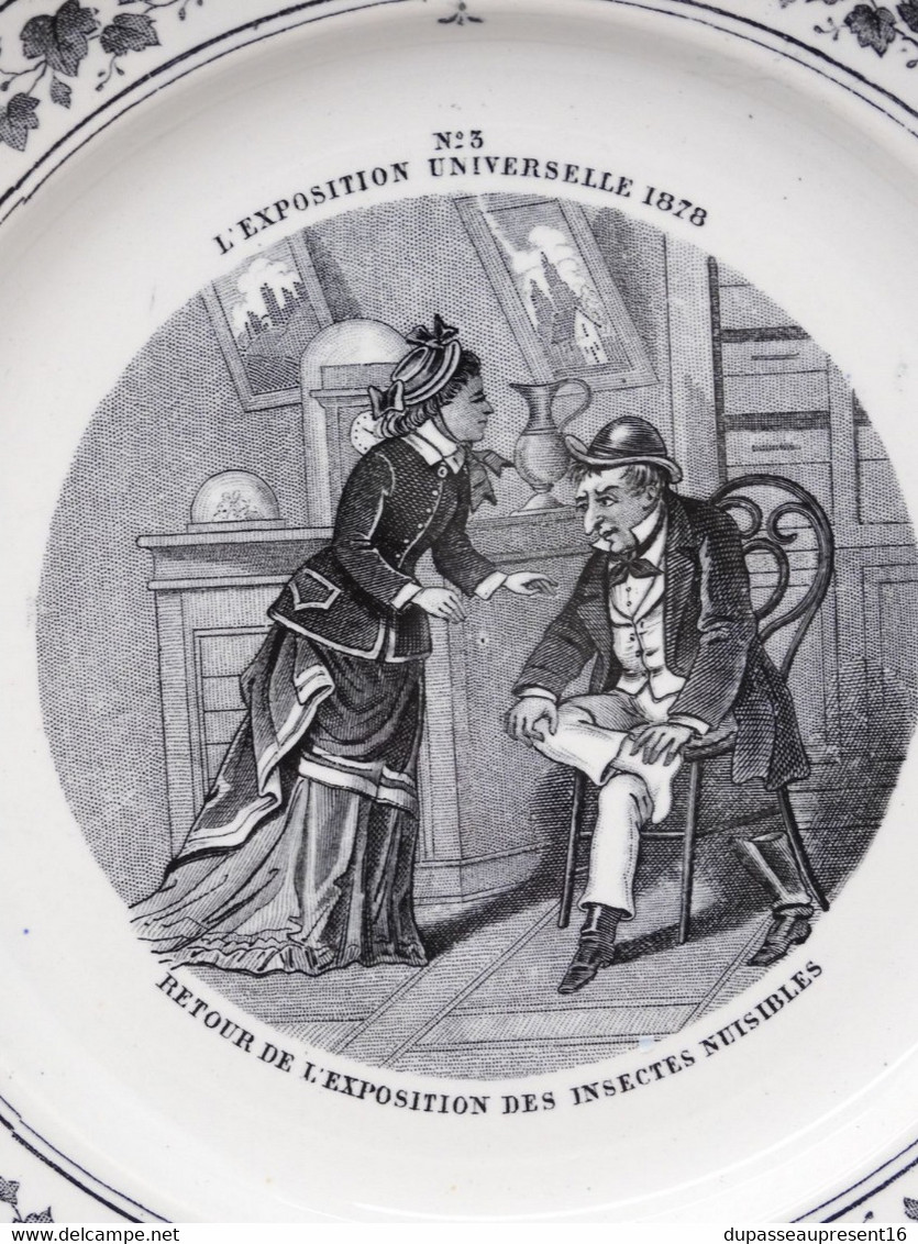 *PETITE ASSIETTE CERAMIQUE CREIL & MONTEREAU EXPOSITION UNIVERSELLE 1878 N° 3  E