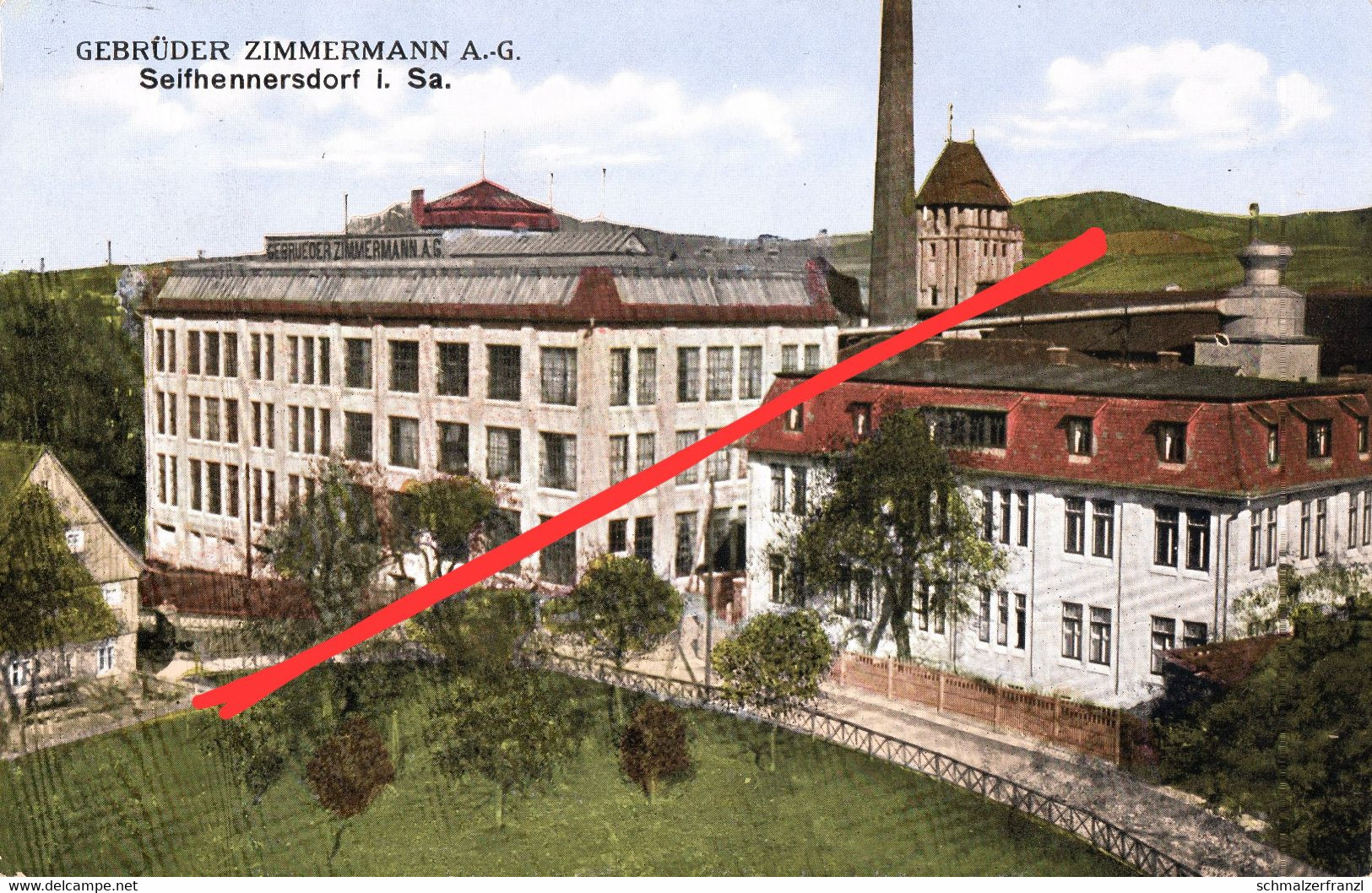 AK Seifhennersdorf Fabrik Gebrüder Zimmermann AG A Neugersdorf Leutersdorf Eibau Warnsdorf Varnsdorf Rumburg Rumburk - Seifhennersdorf