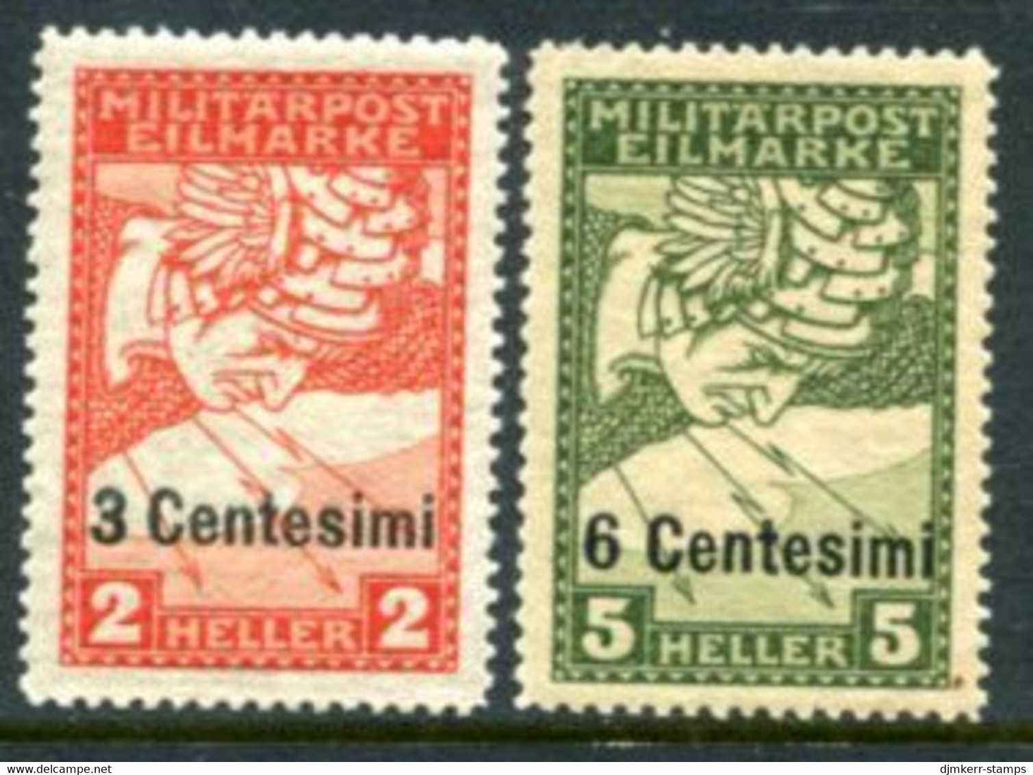 AUSTRIAN FELDPOST In ITALY 1917 Overprint On Newspaper Express Stamps. LHM / *.  Michel 24-25 - Ungebraucht