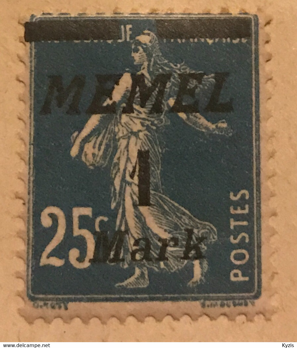 MEMEL - 1922 — 1 Mark AVEC DÉFAUT - Neufs