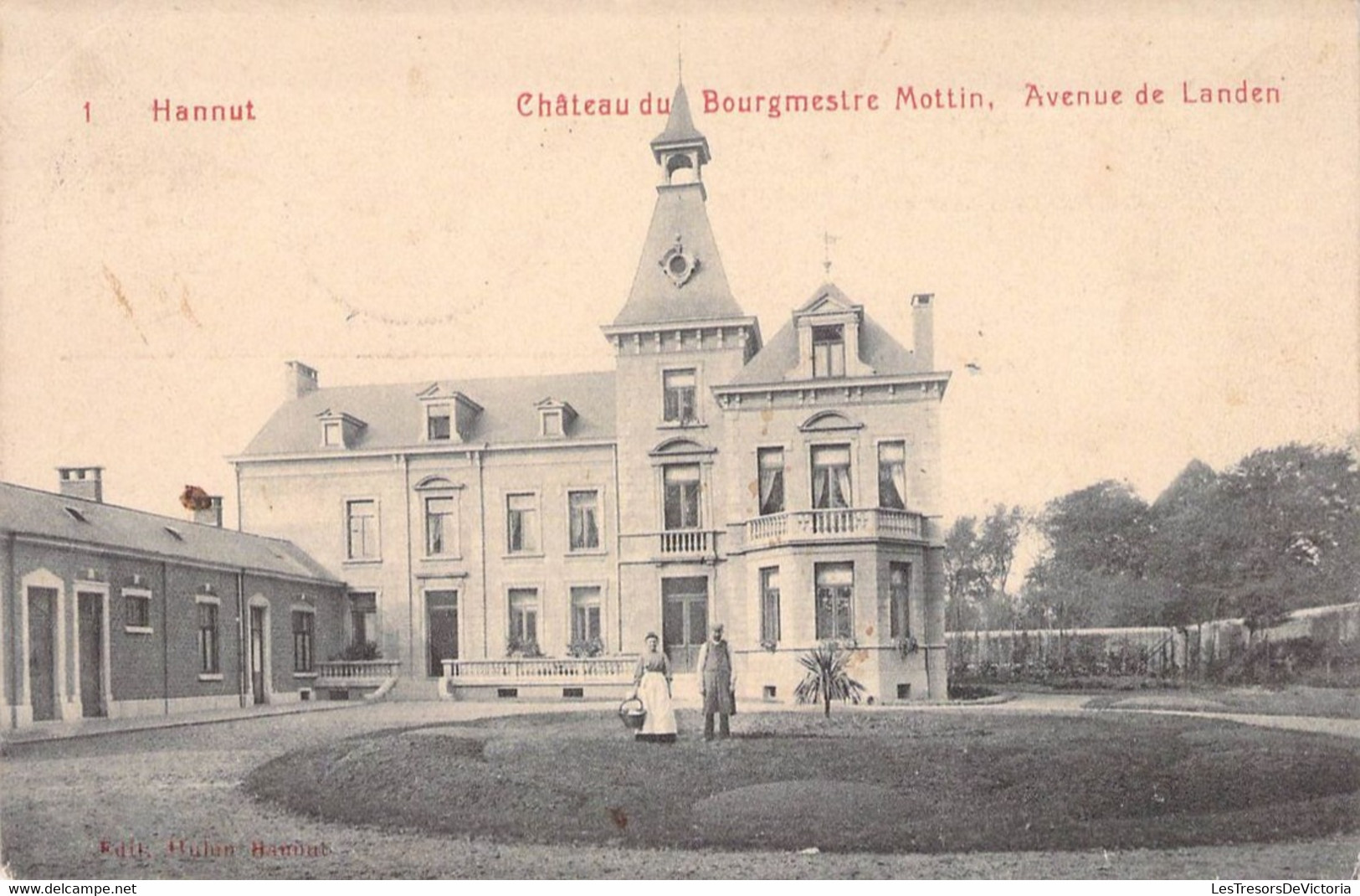 Belgique - Hannut - Château Du Bourgmestre Mottin - Avenue De Landen - Edit. Rubin - Animé - Carte Postale Ancienne - Hannut