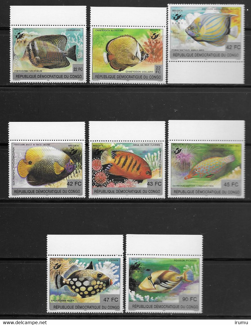 D.R. Congo Poissons ** OCB # 1960-67 Côte 45 Eur  (SN 161b) - Mint/hinged