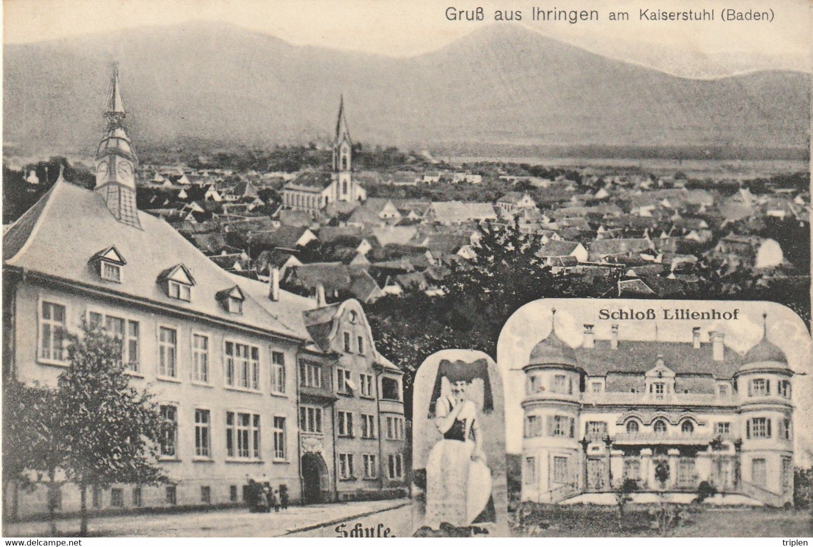 Gruss Aus Ihringen Am Kaiserstuhl - Schule - Schloss Lilienhof - Feldpost - Ihringen