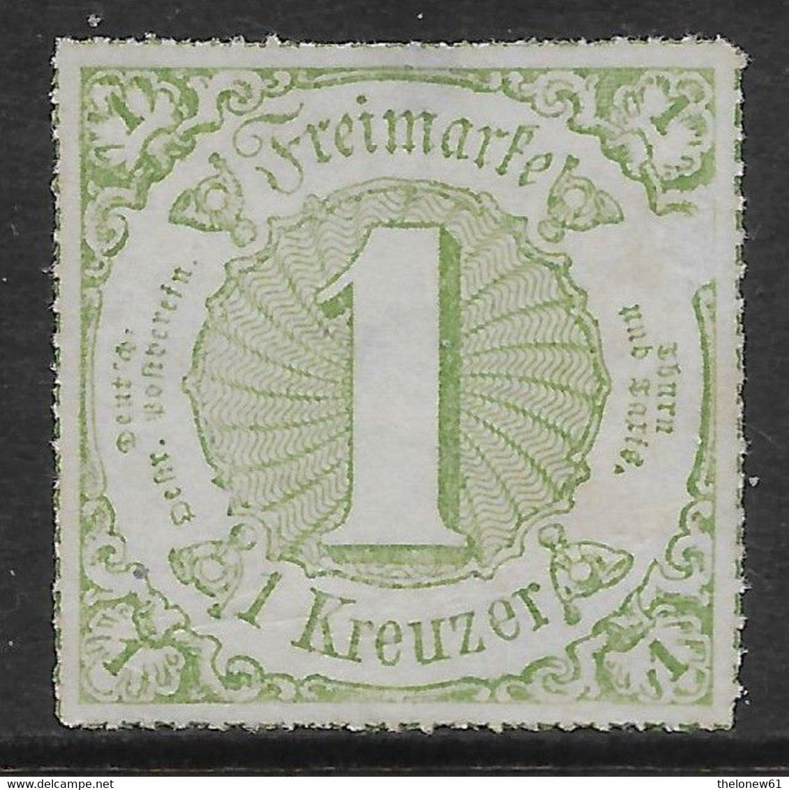 Germania Germany 1865 Thurn Und Taxis Value Rouletted Perforation 1Kr Mi N.41 SG - Ungebraucht