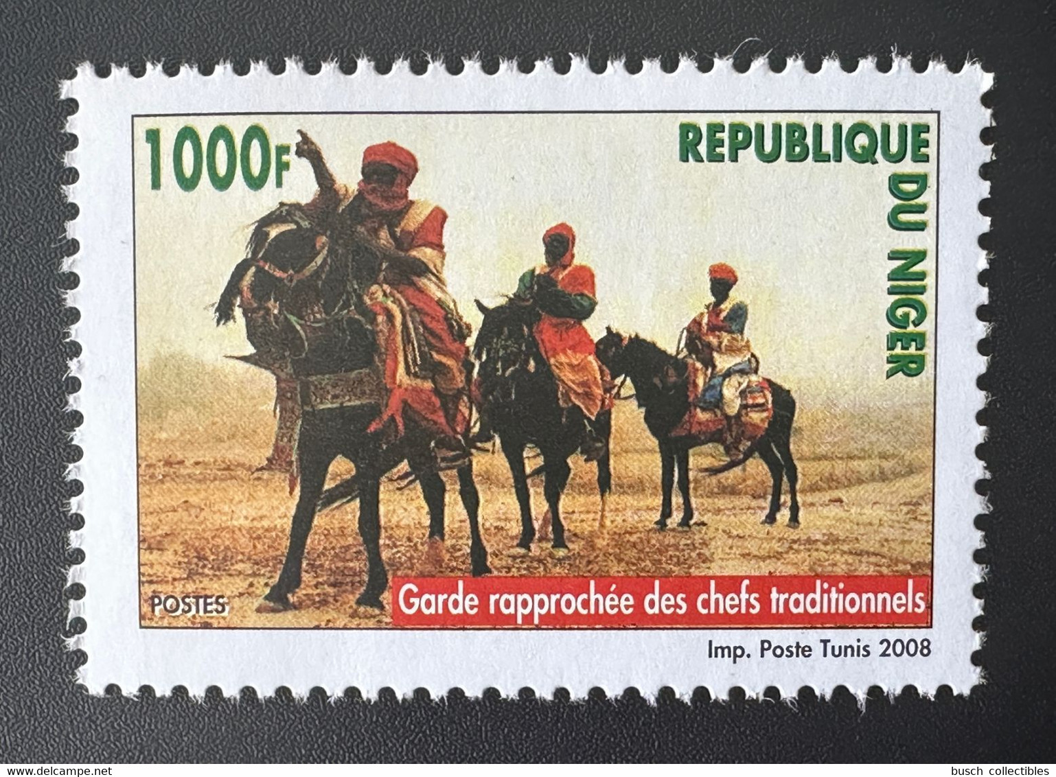 Niger 2008 Mi. 2009 Garde Rapprochée Des Chefs Traditionnels Chevaux Horses Pferde Faune Fauna MNH ** 1 Val. - Cavalli
