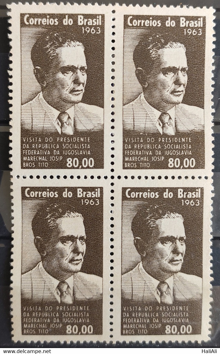 C 497 Brazil Stamp President Tito Of Yugoslavia Personality 1963 Block Of 4 - Other & Unclassified