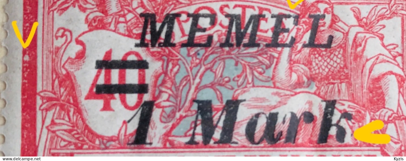 MEMEL - 1922, Numéro Michel 64 - PLUSIEURS DÉFAUTS - Neufs