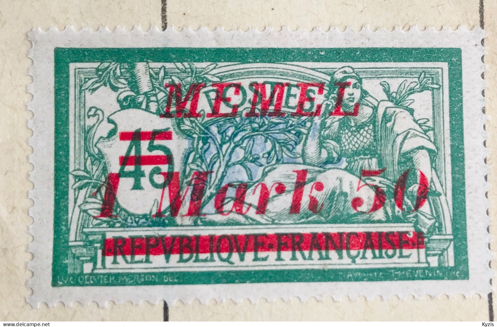 MEMEL - 1922 — 1 Mark 50 - Unused Stamps