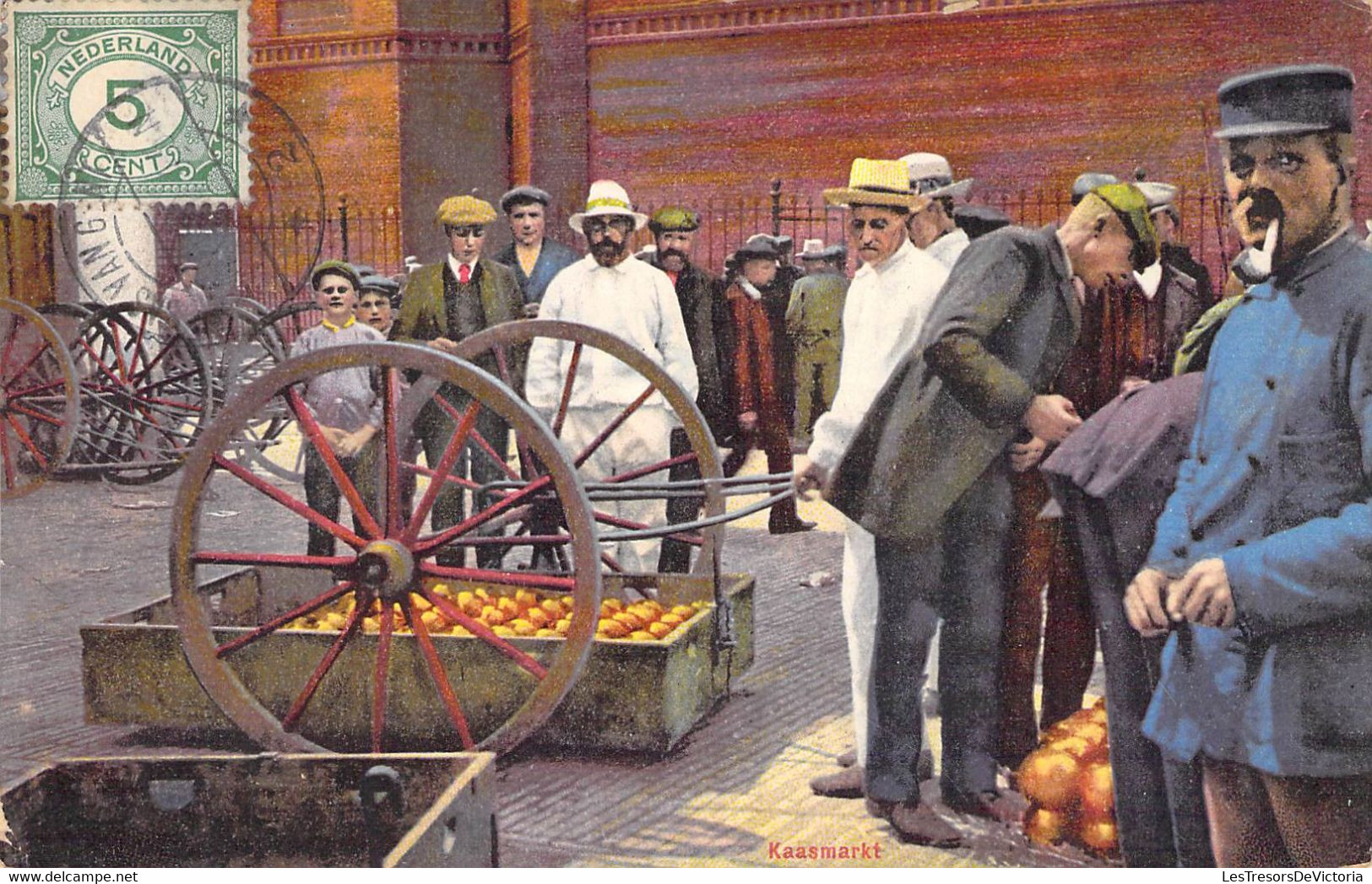 Pays Bas - Kassmarkt - Marché Au Fromage - Pipe - Animé - Colorisé - Carte Postale Ancienne - Autres & Non Classés