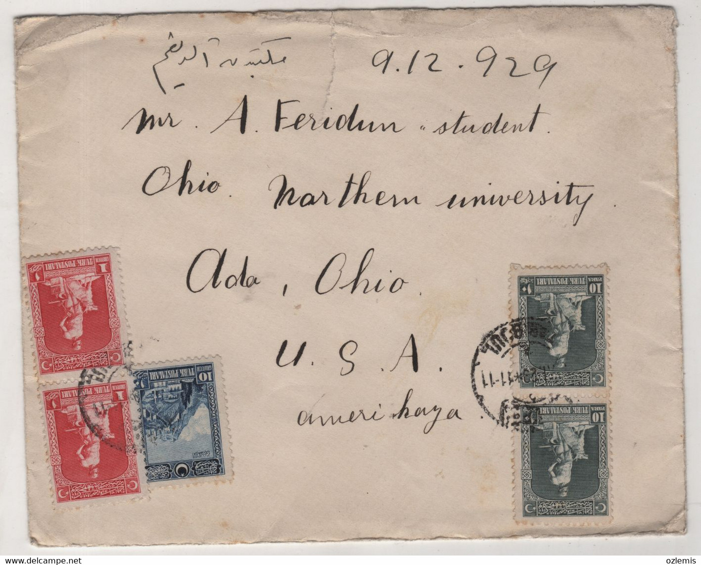 TURKEY,TURKEI,TURQUIE ,ISTANBUL TO USA,OHIO ,1929 COVER - Lettres & Documents