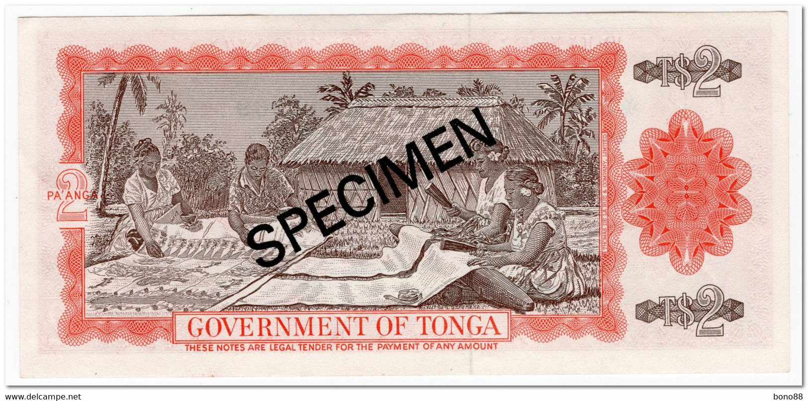 TONGA,2 PA ANGA,1978,P.20,SPECIMEN,AU-UNC - Tonga