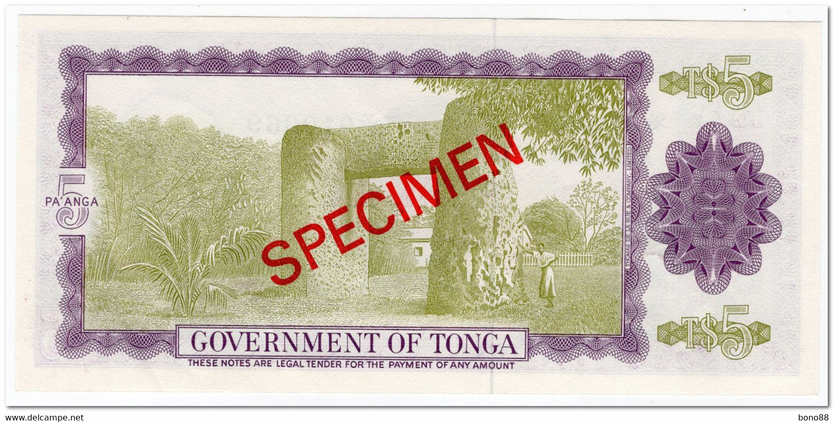 TONGA,5 PA ANGA,1978,P.21,SPECIMEN,AU-UNC - Tonga