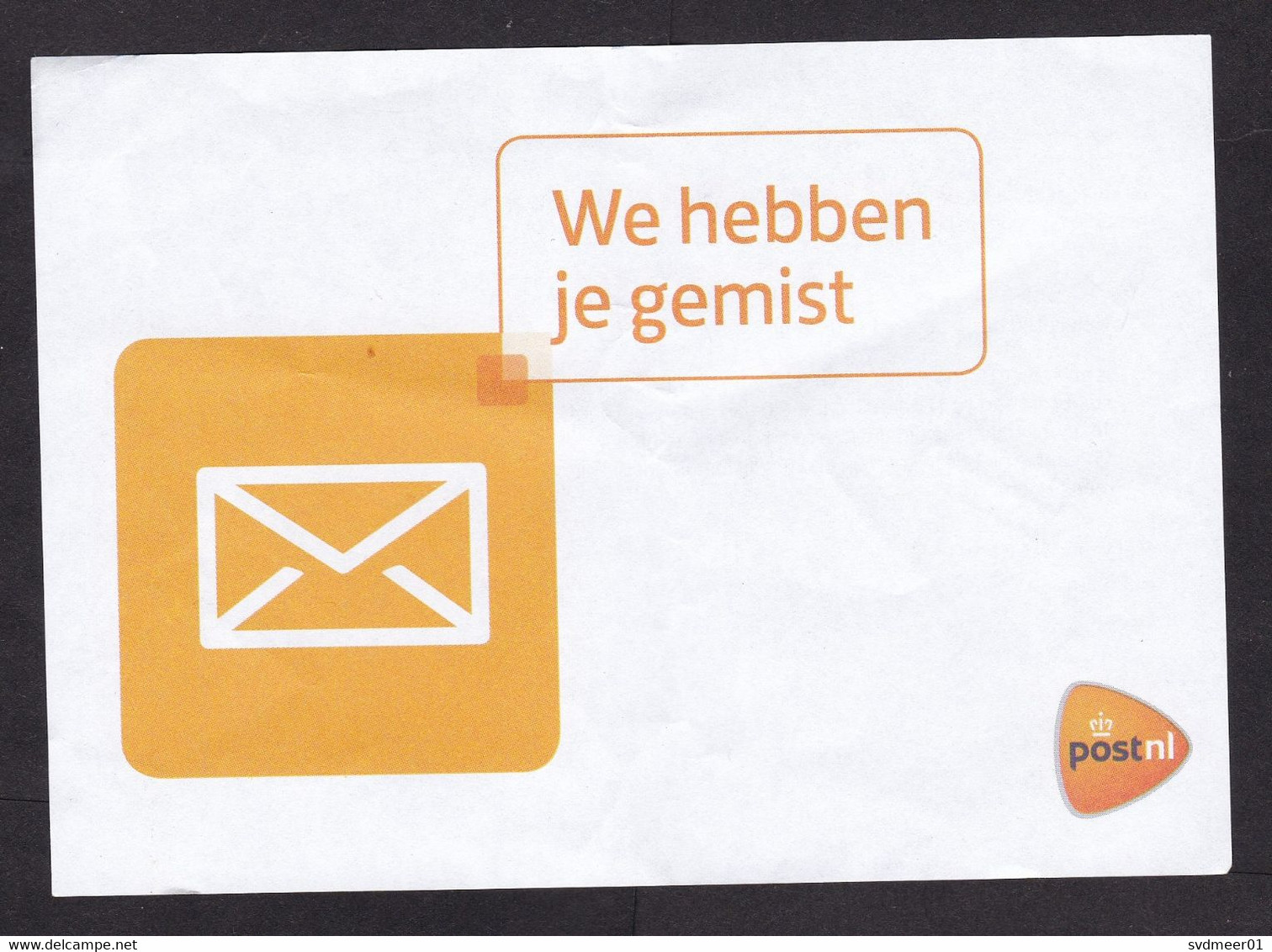 Netherlands: Postal Form "Not At Home, Your Parcel Was Delivered At Your Neighbours", 2023, PostNL (creases) - Cartas & Documentos