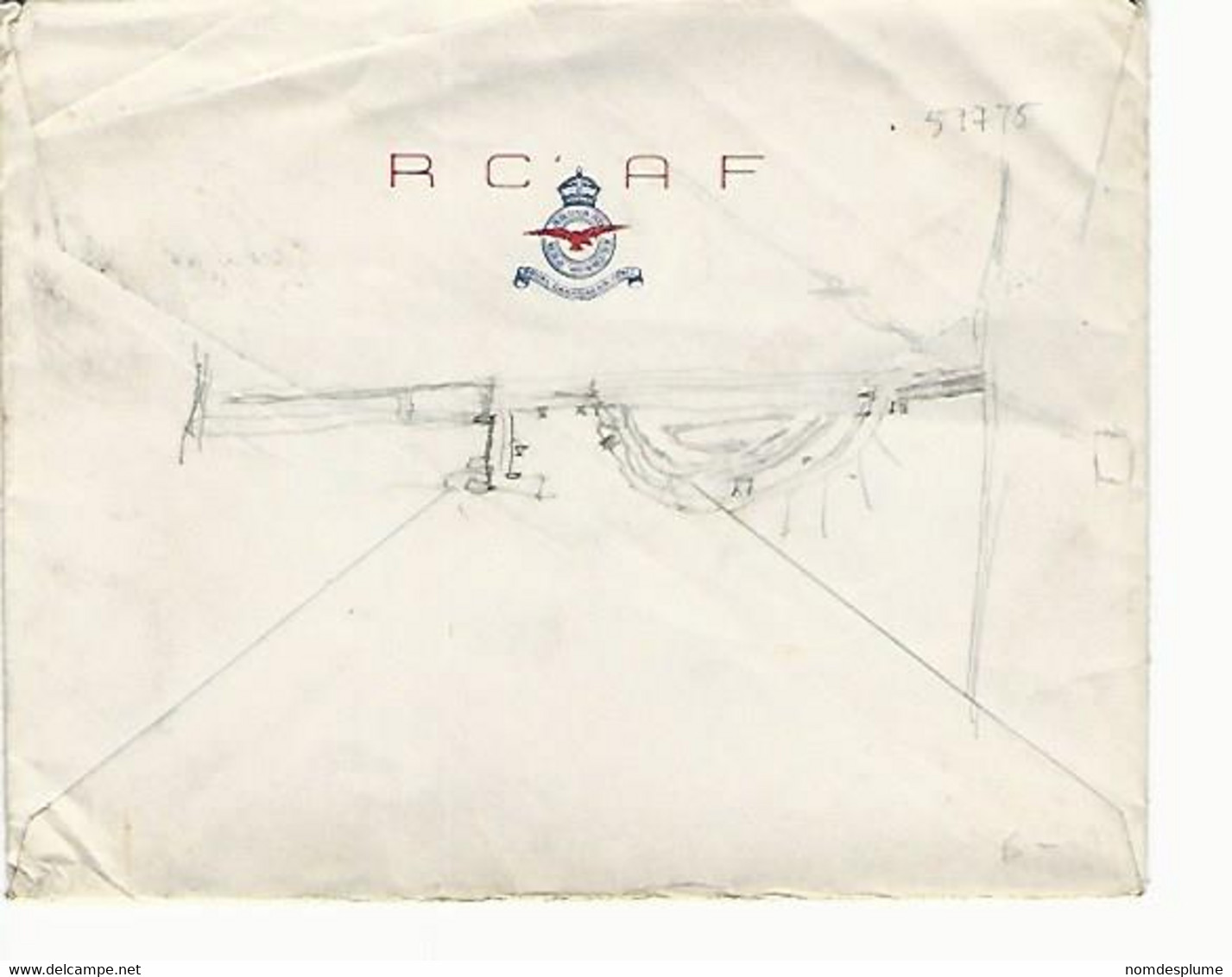 57775) Canada Tignish 1943 Postmark Cancel Air Mail R.C.A.F Military Mail - Luchtpost