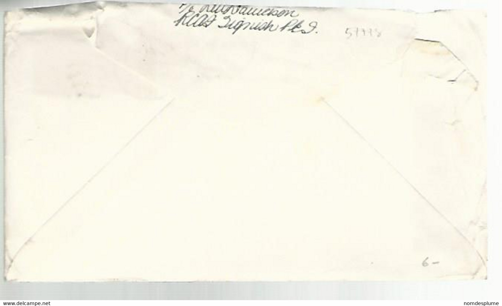 57778) Canada Tignish 1944 Postmark Cancel Duplex Air Mail Military Mail R.C.A.F. - Poste Aérienne