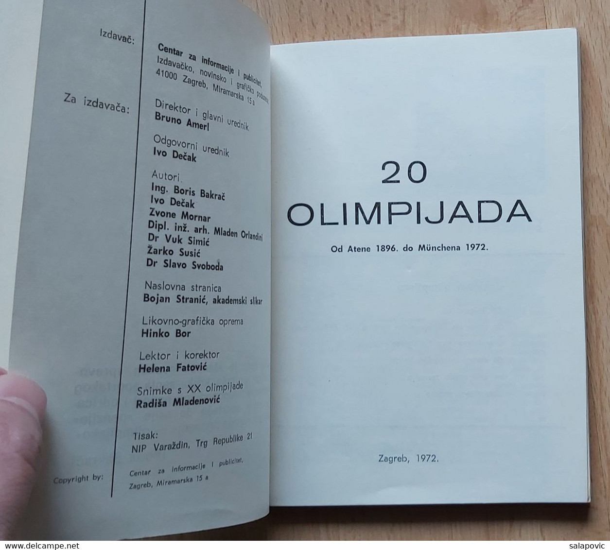 20 Olympics - From Athens 1896 To Munich 1972., 20 Olimpijada - Od Atene 1896. Do Münchena 1972. - Libros