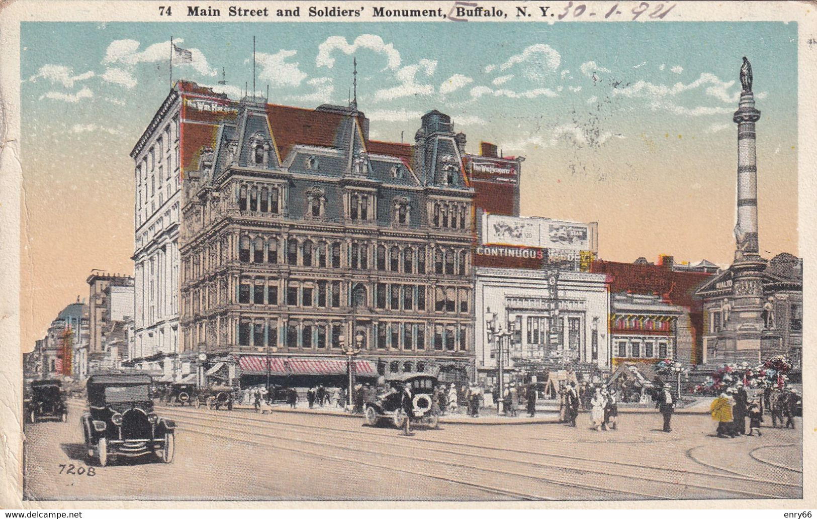 NEW YORK  BUFFALO MAIN STREET AND SOLDIERS MONUMENT - Buffalo