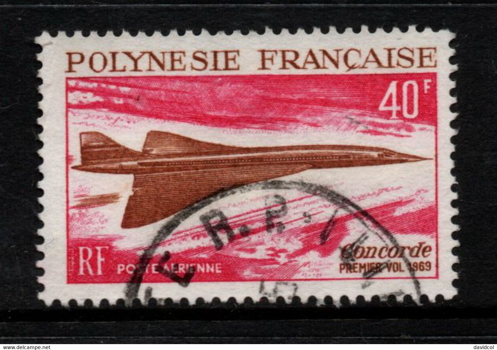 2056B- FRENCH POLYNESIA - 1969 - SC#: C50 - USED - CONCORDE - PEN MARK AT BACK - Gebraucht