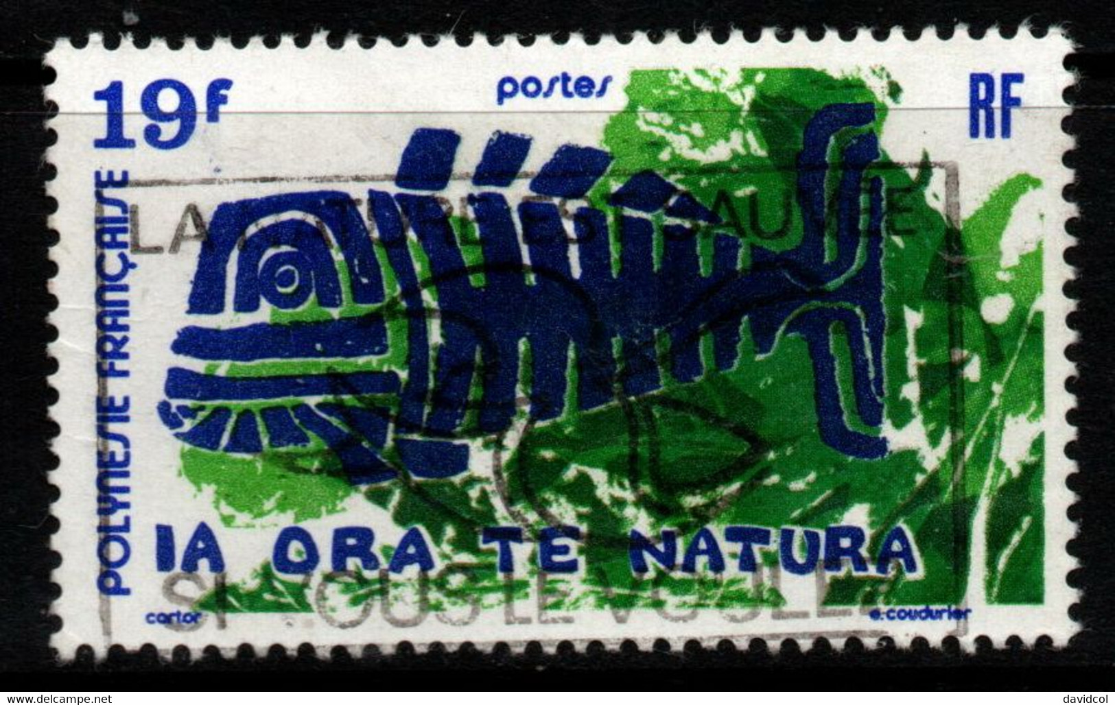 2058B- FRENCH POLYNESIA - 1975 - SC#: 286 - USED -  FISH AND LEAF - Gebraucht