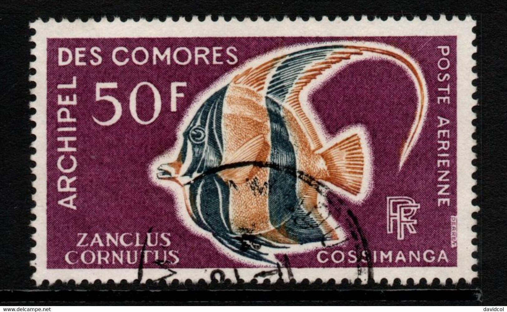 2069B- COMORO ISLANDS - 1968 - SC#: C23 - USED - MOORISH IDOL FISH - Oblitérés