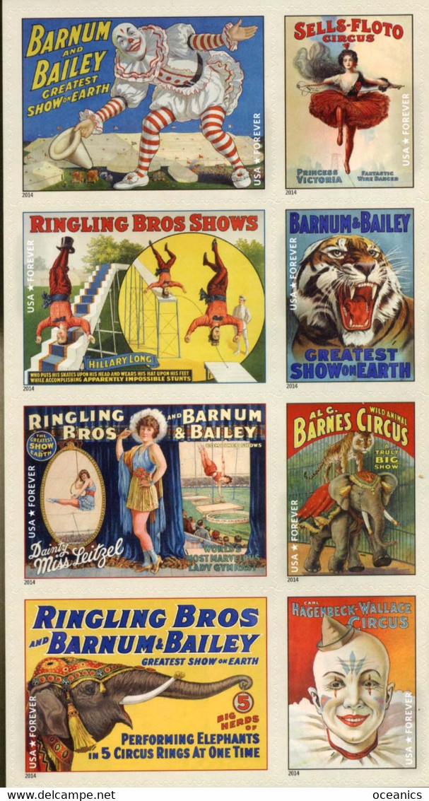 Etats-Unis / United States (Scott No.4905a - Cirque / Circus) [**]  Demi Feuille / Half Sheet - Ongebruikt