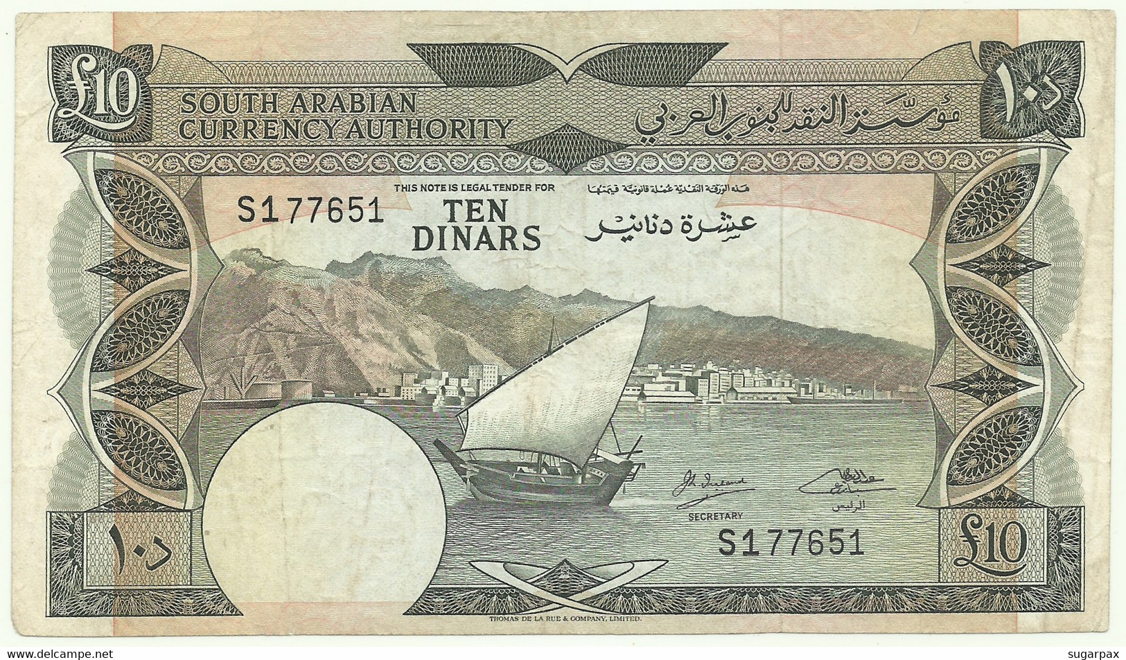 Yemen Democratic Republic - 10 Dinars - ND (  1967 ) - Pick 5 - Serie S1 - South Arabian Currency Authority - Jemen