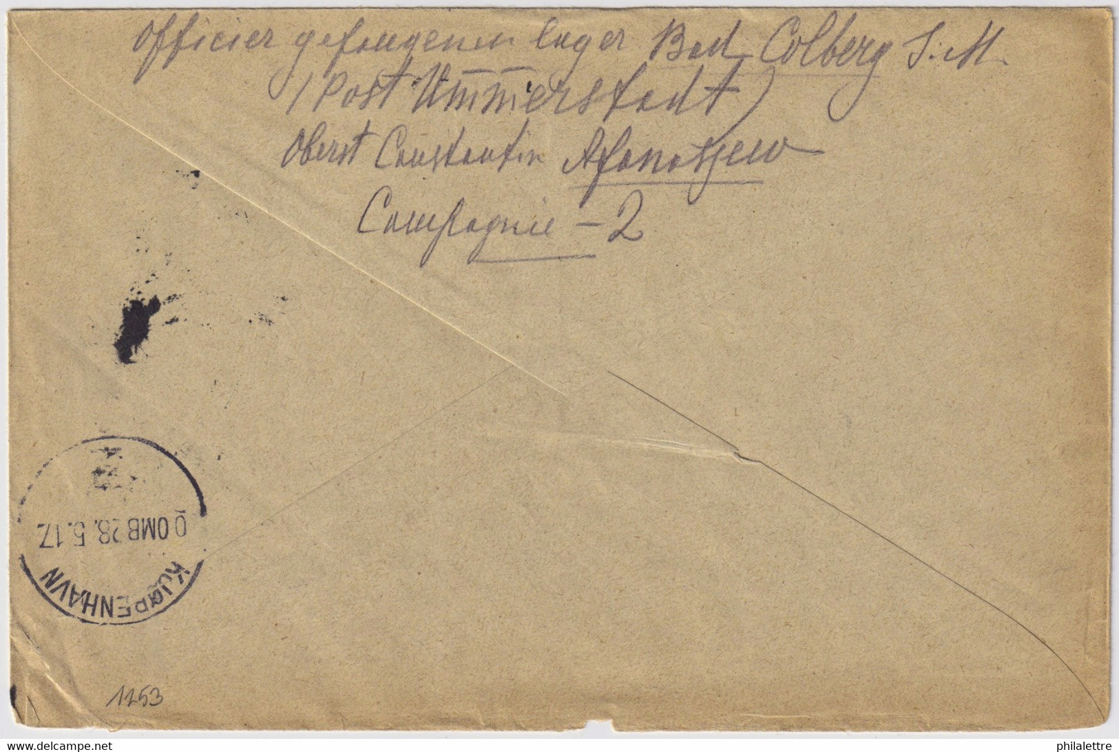 ALLEMAGNE / DEUTSCHLAND - 1917 Kgf-Umschlag Aus Oflag COLBERG, UMMERSTADT Nach Dänemark - Brieven En Documenten