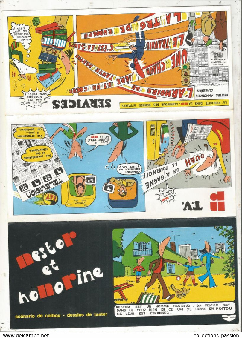 Publicité , BD, Bandes Déssinées, LE POITOU,  NESTOR ET HONORINE , Dessin De Tanter, Dépliant 10 Gages , Frais Fr 2.00e - Advertising