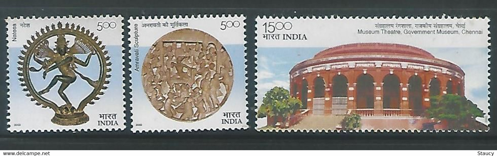 India 2003 Chennai Museum Arts Crafts Architecture 3v SET MNH As Per Scan - Hinduismo