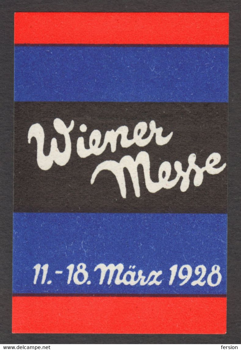 Wiener MESSE Austria Wien Vienna Spring March Exhibition Fair CINDERELLA LABEL VIGNETTE 1928 - Other & Unclassified