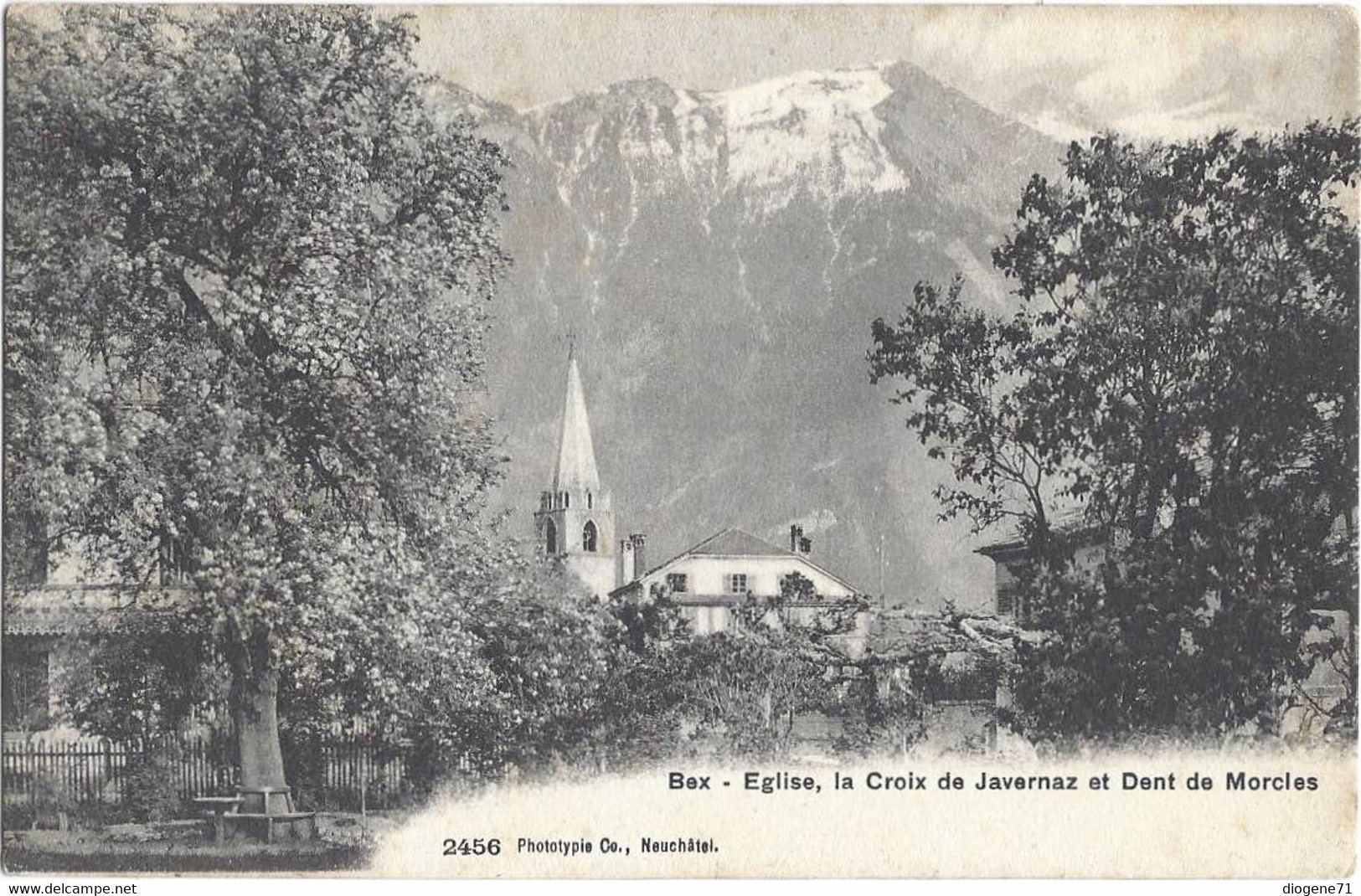 Bex Eglise, Croix De Javernaz Et Dent De Morcles 1906 - Morcles